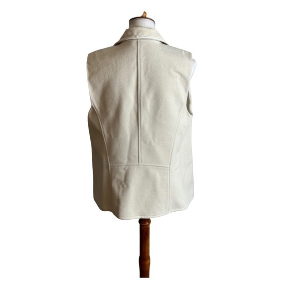 Vince Wool Blend Lamb Leather Trim Vest Size Large - Picture 3 of 6